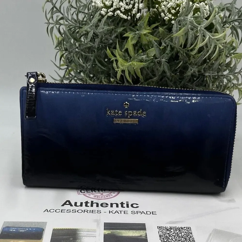 Kate Spade Authenticated‎ Cedar Street Cosmic Blue Ombre Patent Nisha Wallet